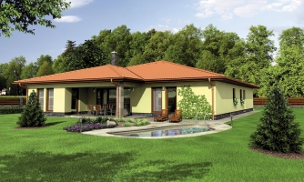 Exclusive bungalow with two garages.